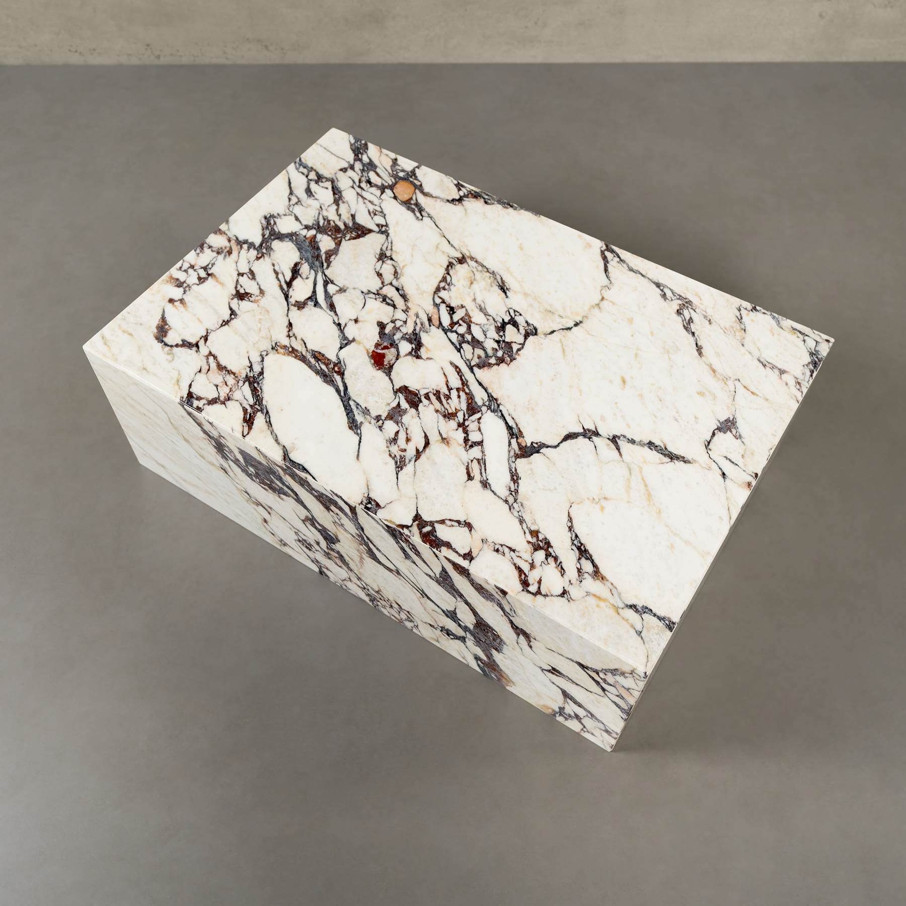 MAGNA Atelier Couchtisch MARMOR, ECHTEM ASPEN Beistelltisch Marmor Tisch, echter 90x60x30cm mit Ablagetisch eckig, Calacatta Viola
