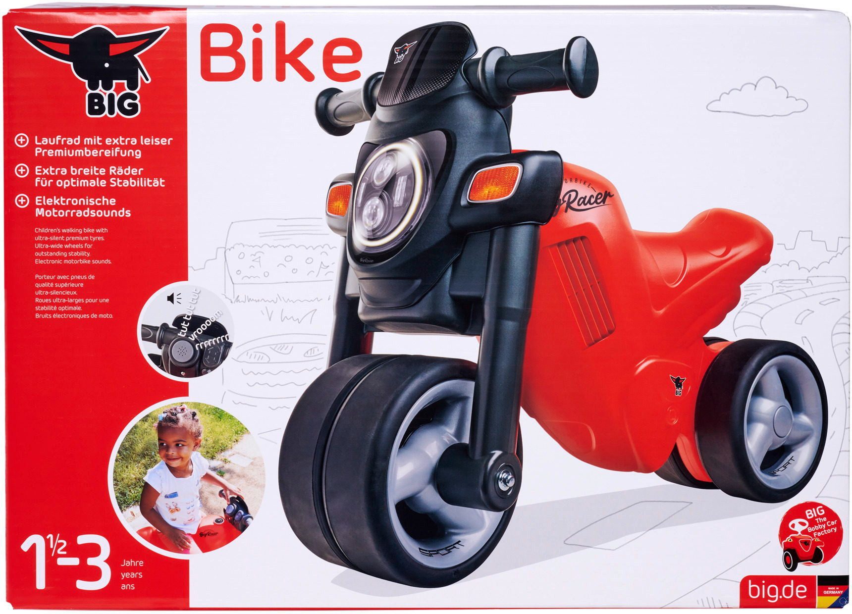BIG Laufrad BIG Outdoor Spielzeug Fahrzeug Laufrad Sport Bike rot 800056386