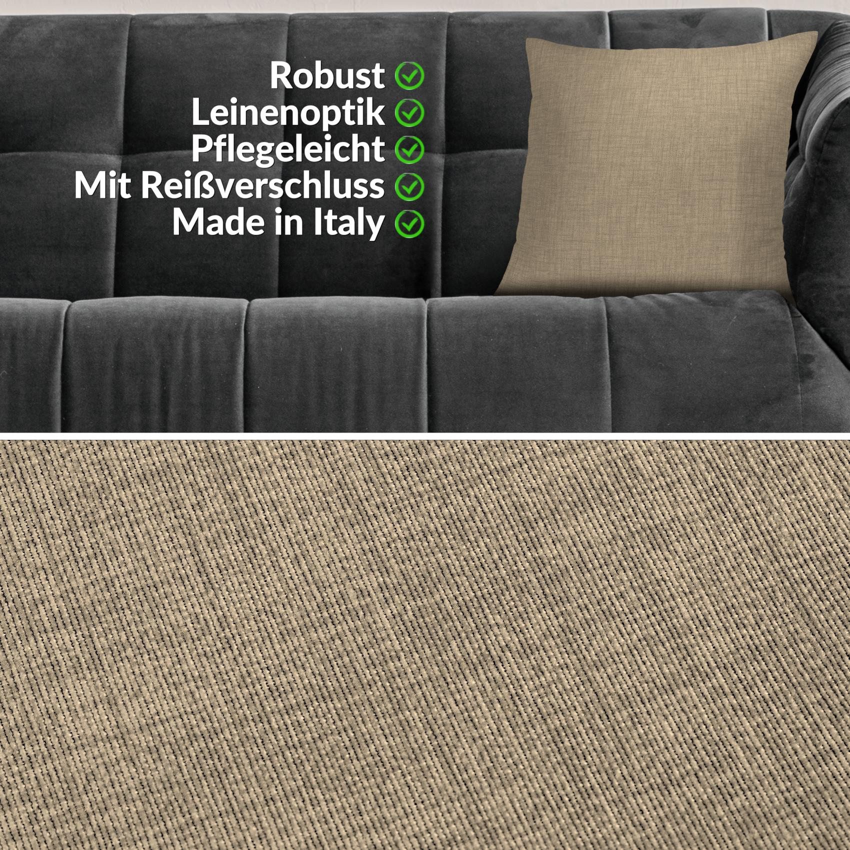 ANRO Dekokissen MrJack Kissenbezug Leinenoptik Deko Kissen Uni, Kissenhülle günstig online kaufen