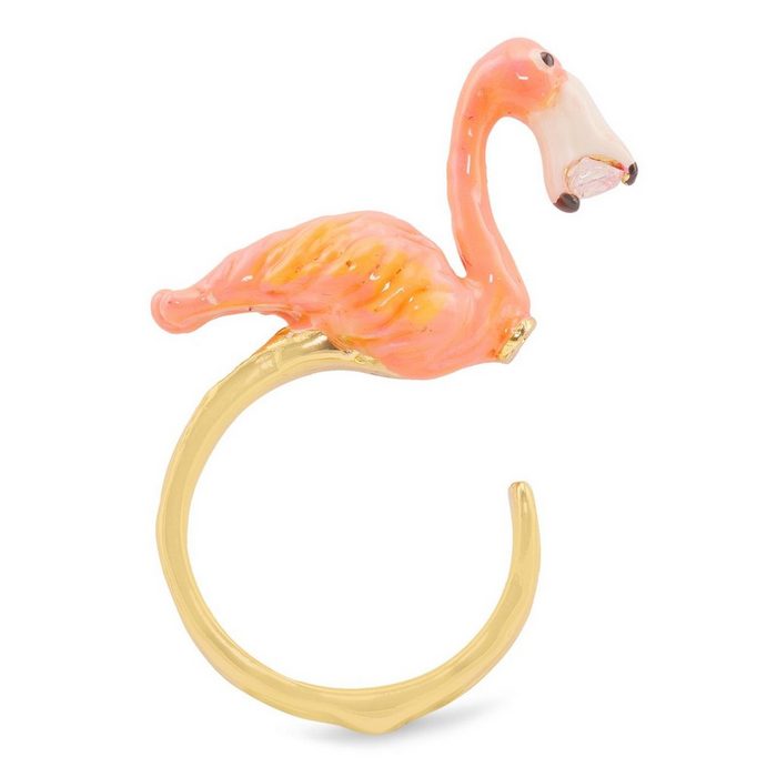 Monkimau Fingerring Flamingo Ring vergoldet (Packung) 18 Karat vergoldet