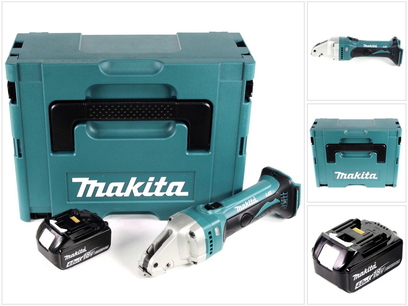 Makita Akku-Universalschere DJS 161 M1J 18 V Li-Ion Akku Blechschere im Makpac + 1 x 4,0 Ah Akku