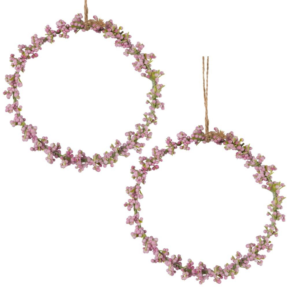 matches21 HOME & HOBBY Dekokranz Blumenring Schleierkraut Reif Dekokranz 2er Set rosa Ø 11 cm