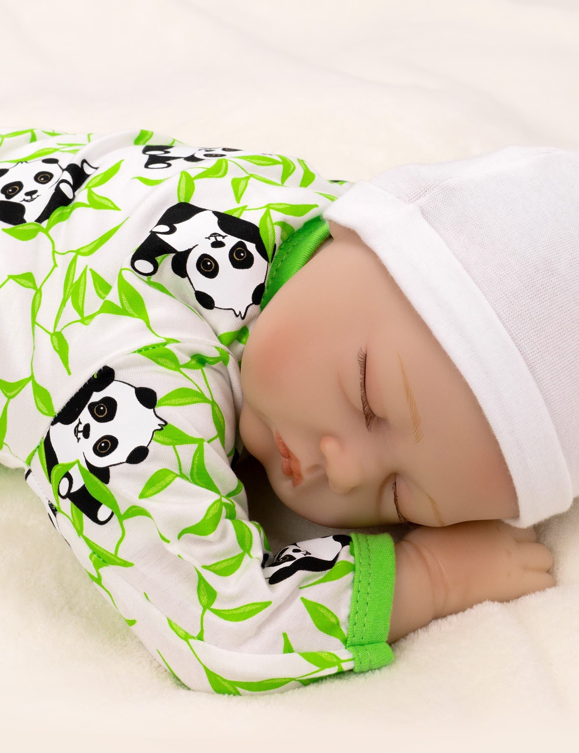 Happy Strampler Panda Strampler, (1-tlg) Sweets Baby Schlafanzug