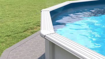 Steinbach Pool Achteckpool Stahlwand Swimming Pool Set "Nuovo de Luxe" Ø 550 x 120 cm, winterfeste Innenfolie