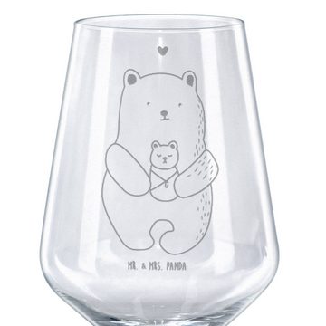 Mr. & Mrs. Panda Rotweinglas Bär Baby - Transparent - Geschenk, Weinglas, Teddybär, Teddy, Nichte, Premium Glas, Stilvolle Gravur