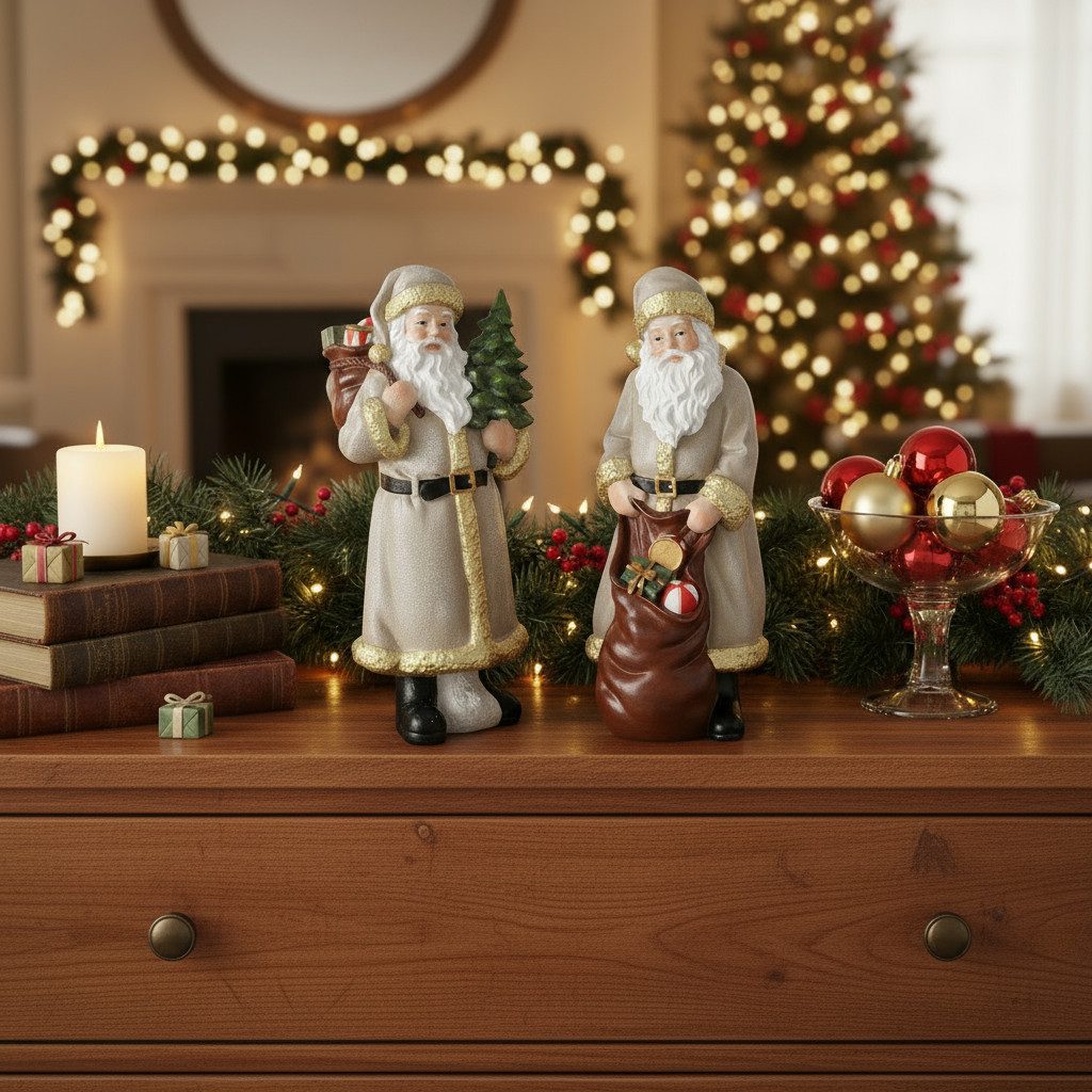 MF Weihnachtsfigur Weihnachtsmann Figur Christino 2er Set Handbemalt Dekofi günstig online kaufen
