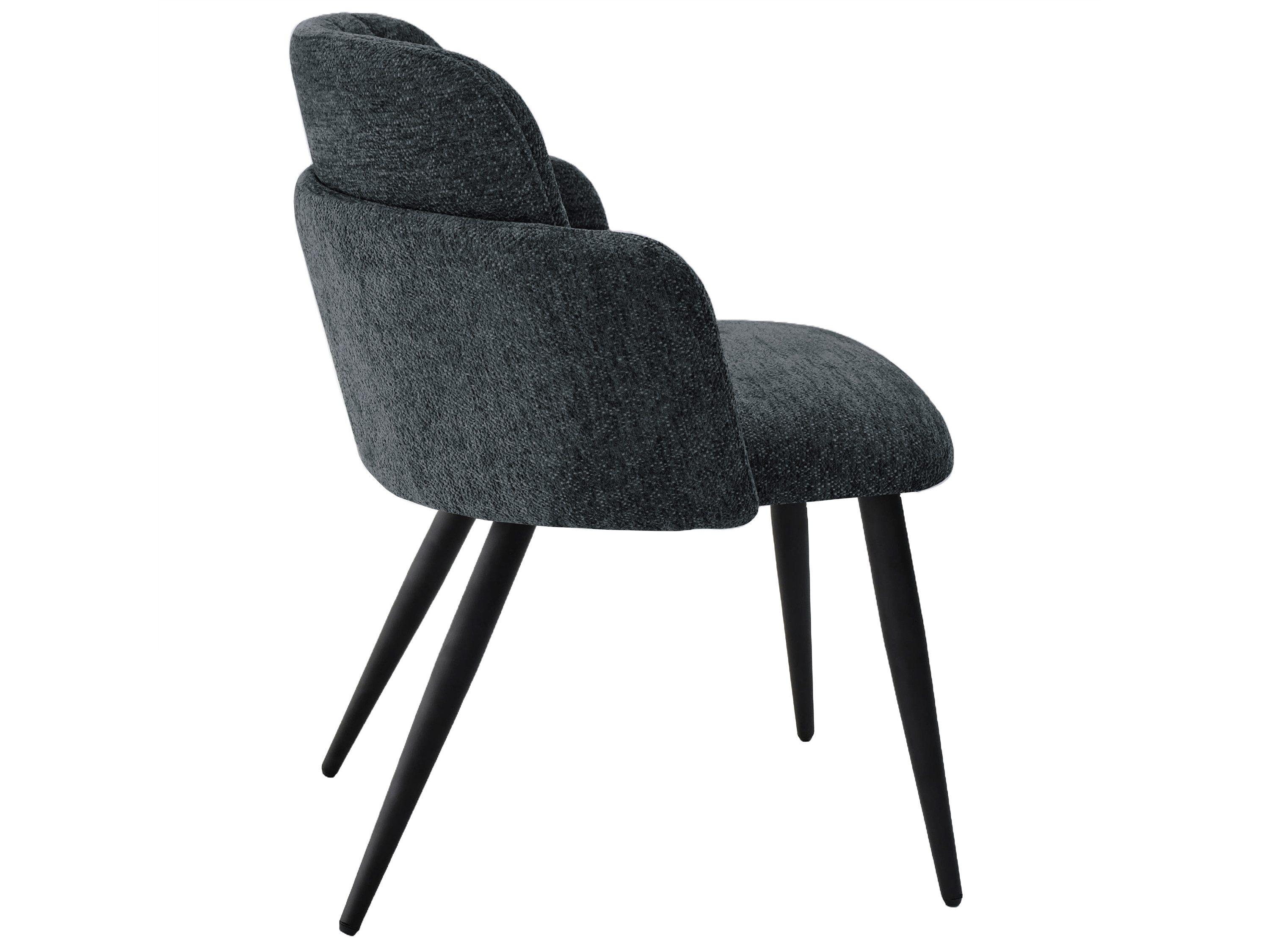Beautysofa Esszimmerstuhl Velto Stuhl mit Armlehnen, gepolsterter Esszimmersessel mit Steppung (Polsterstuhl mit schwarzen Metallbeinen, 1 St), moderner Küchenstuhl aus Strukturstoff