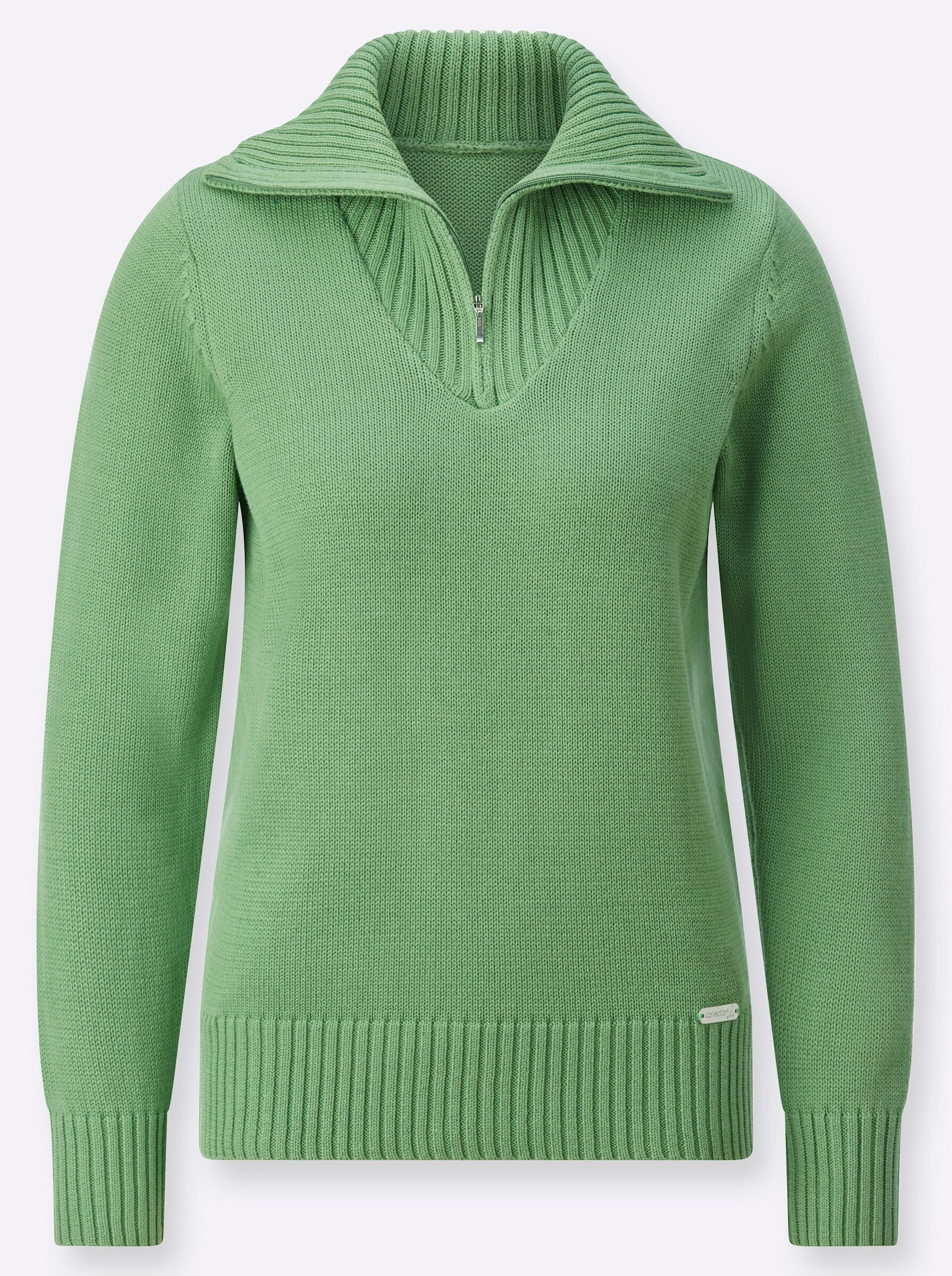 Strickpullover Pullover Langarm Materialmix