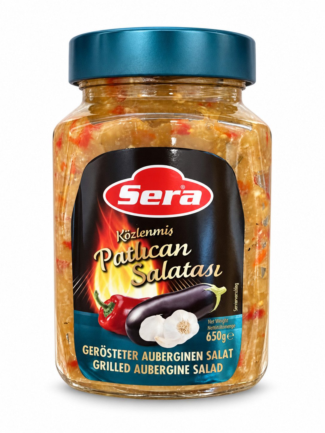 SERA FOOD Antipasti Sera Geröstete Auberginen, 1 x 650 g, Mit Paprika und Knoblauch, verzehrfertig