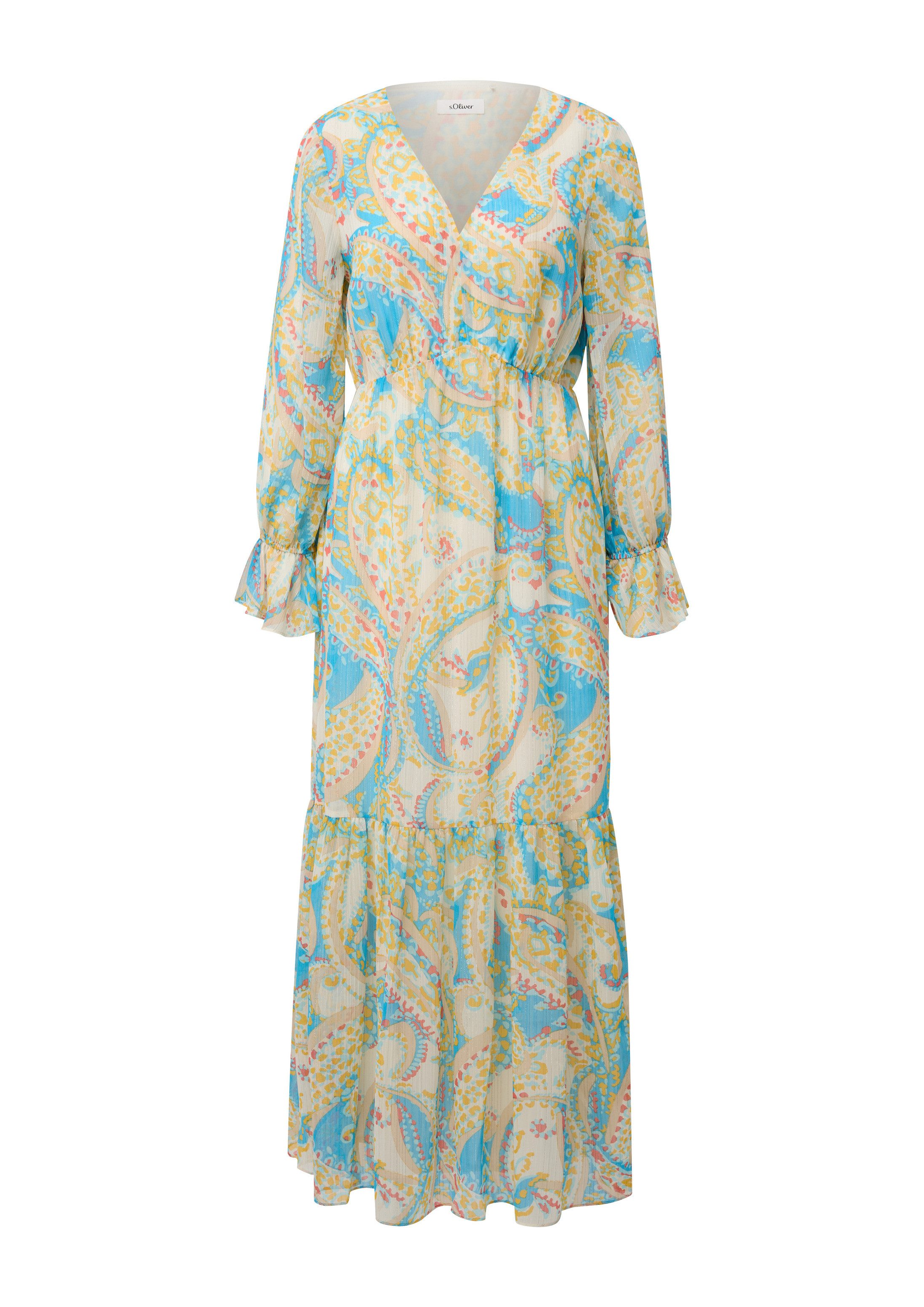 s.Oliver Maxikleid Kleid Chiffonkleid mit V-Ausschnitt