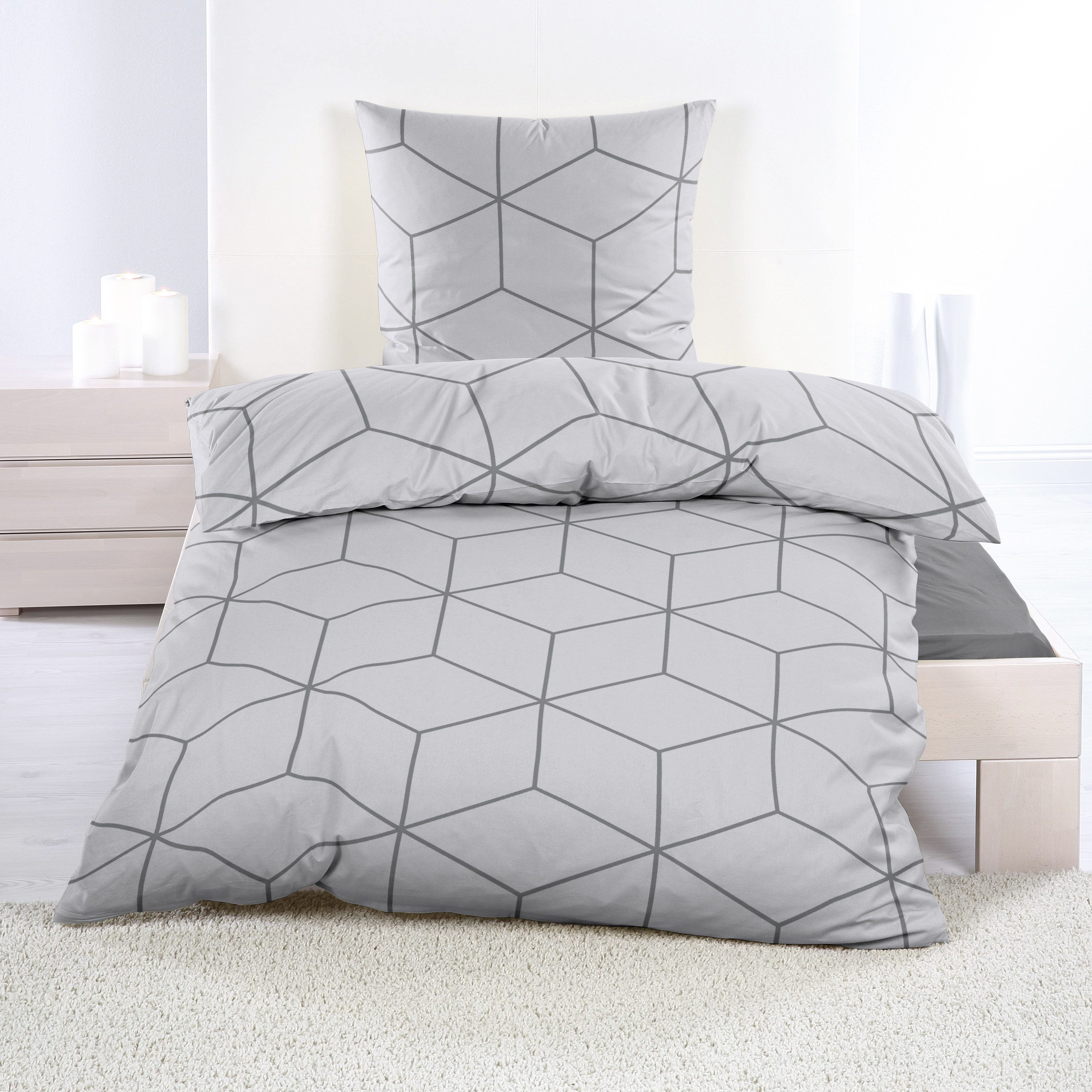 Casa Colori Bettwäsche Biber 135x200cm, 100% Baumwolle, Biber, 2 teilig, Si günstig online kaufen