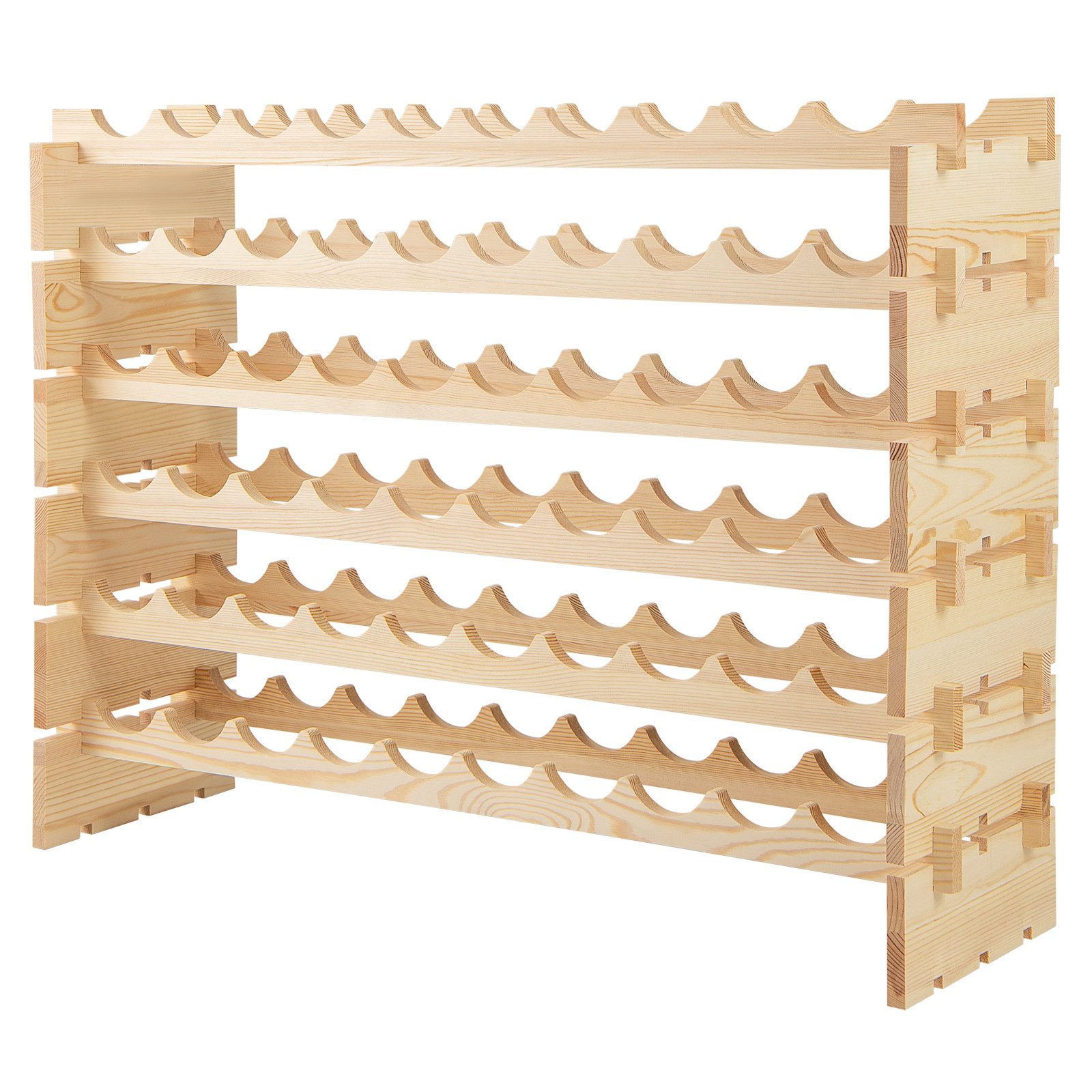 COSTWAY Weinregal, Holz stapelbar, Flaschenregal für 60 Flaschen, 6 Ebenen günstig online kaufen