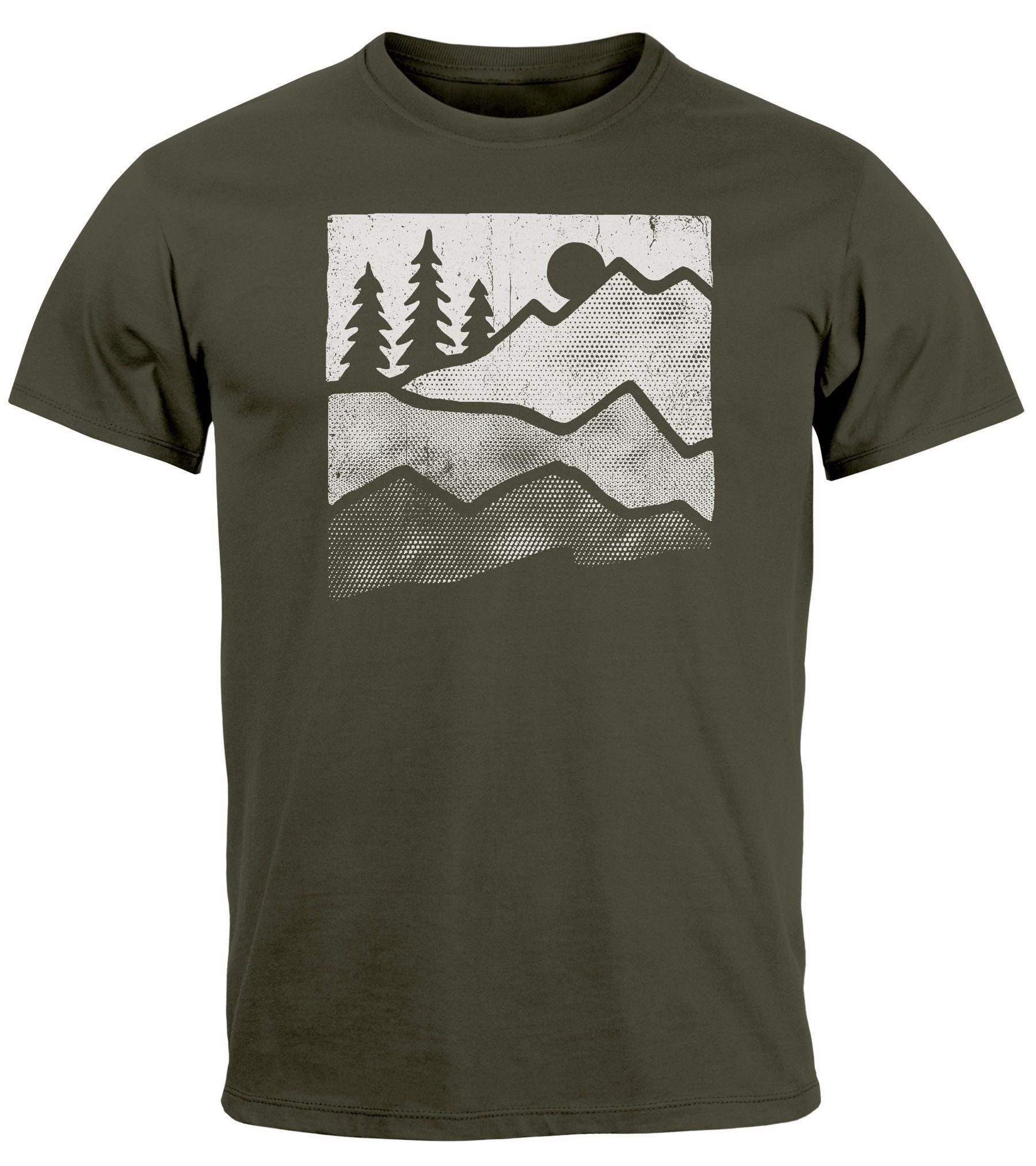 Neverless Print-Shirt Herren T-Shirt Berge Natur günstig online kaufen
