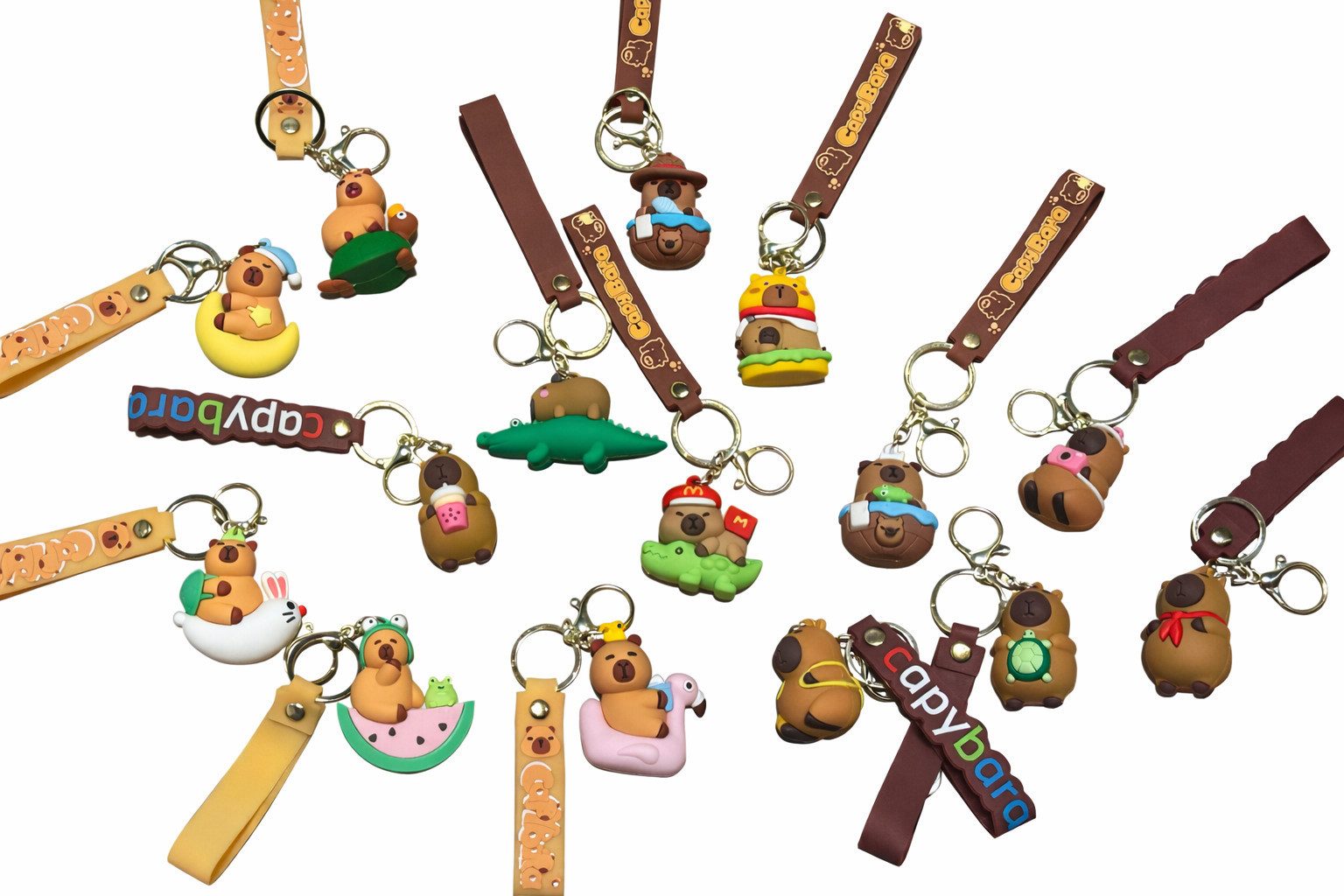 soma Schlüsselanhänger Capybara Anhänger für Schlüssel&Taschen süße Tierfigur aus Kunststoff (Set, 1-tlg., Geschenk-Set), unsortierte Lieferung – ca. 5,0–8,5 cm – kleine Geschenkidee