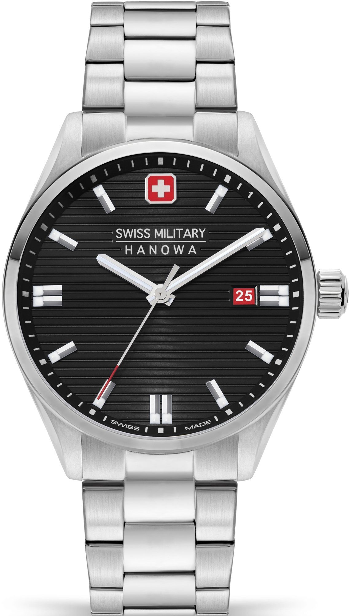 Swiss Military Hanowa Quarzuhr ROADRUNNER, SMWGH2200101, Armbanduhr, Herrenuhr, Schweizer Uhr, Datum, Saphirglas, Swiss Made