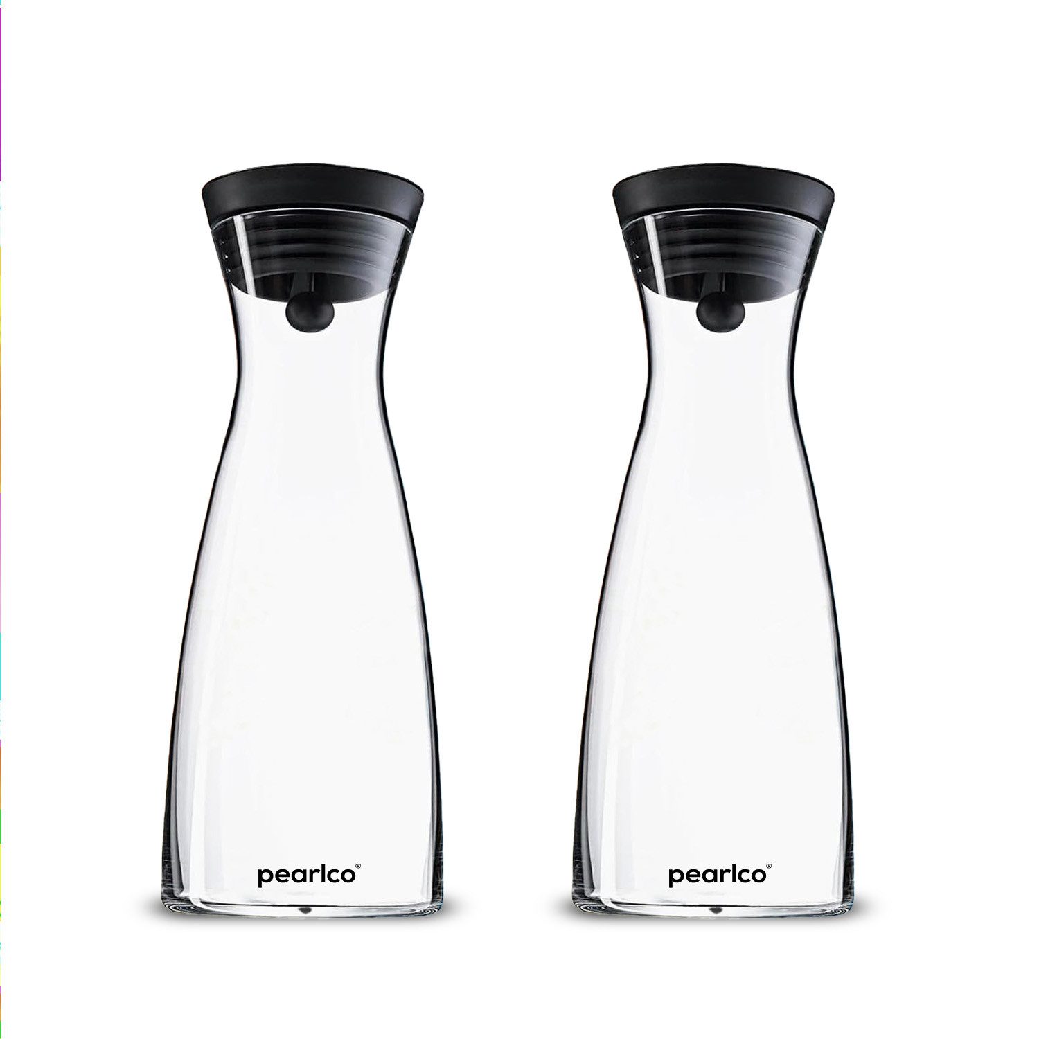 Wasserkaraffe Zwei Glaskaraffen mit Deckel 0,8 Liter Wasserkaraffe aus Glas