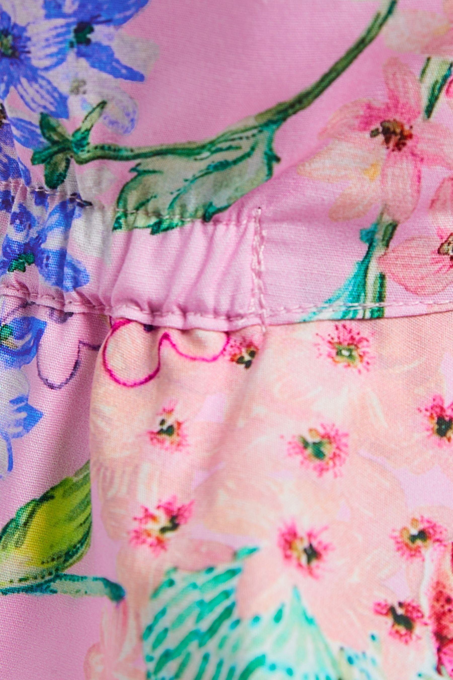 (1-St) und Sonnenhut mit Stickerei Nackenbedeckung Pink Next Anglerhut Floral