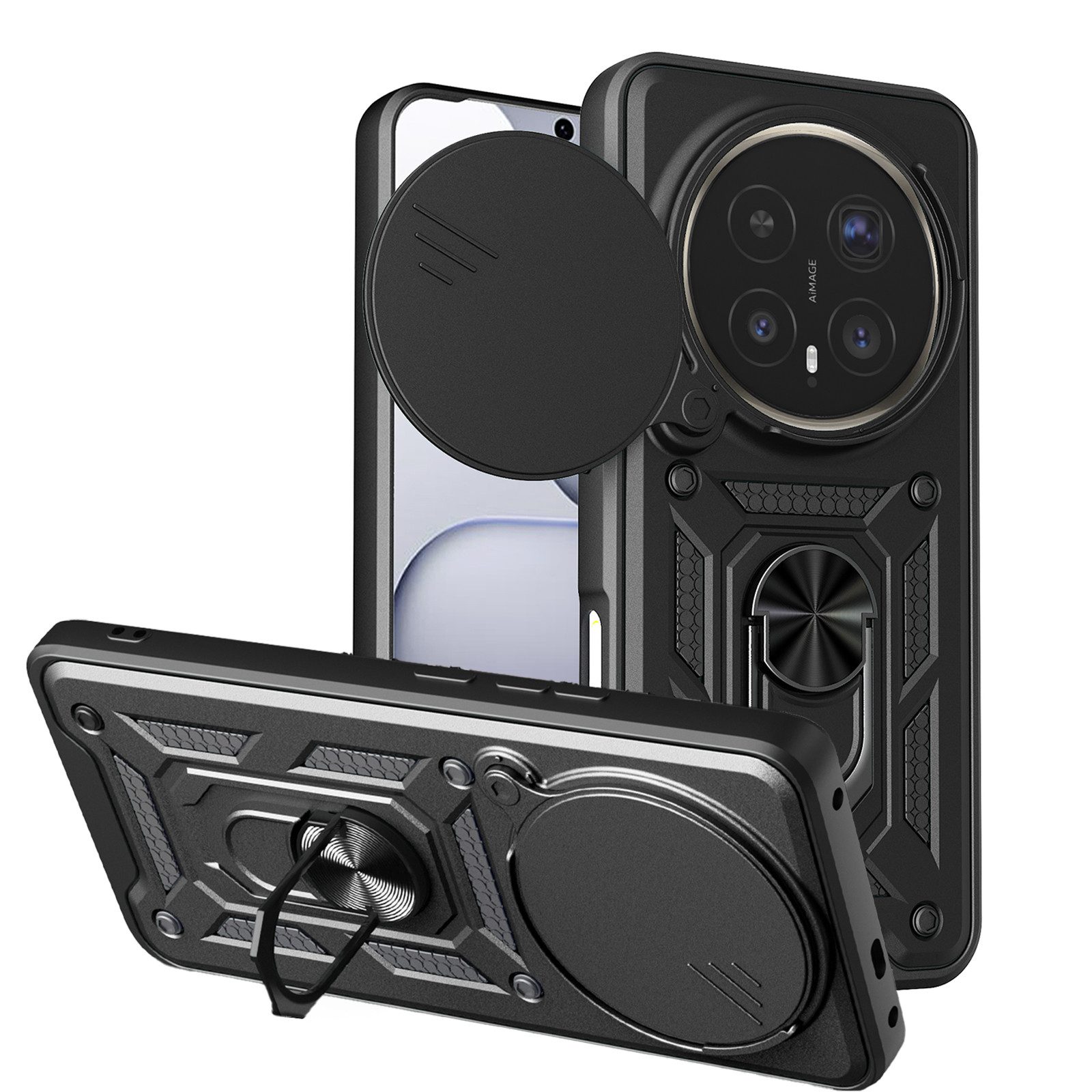 betterfon Handyhülle für Honor Magic 8 Pro Hülle mit Slide Kameraschutz Ringhalter, Outdoorhülle mit Ringhalter Smartstand und Silikonkern