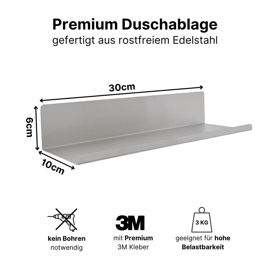 LIVINA HOME Duschablage ohne Bohren, Duschablage zum hängen, Duschkorb in schwarz, 1-tlg., Badregal, Duschregal, Duschzubehör, Badezimmerorganizer, Ablage