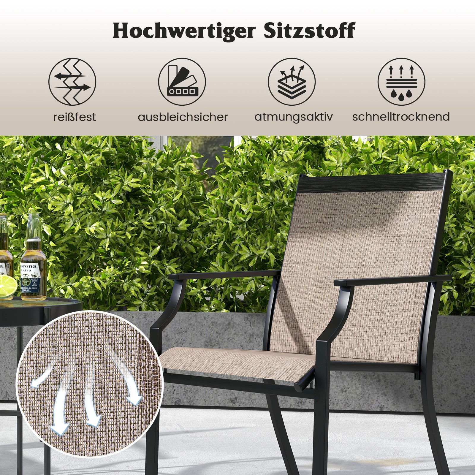 COSTWAY Gartenstuhl (2 St), 50 cm günstig online kaufen