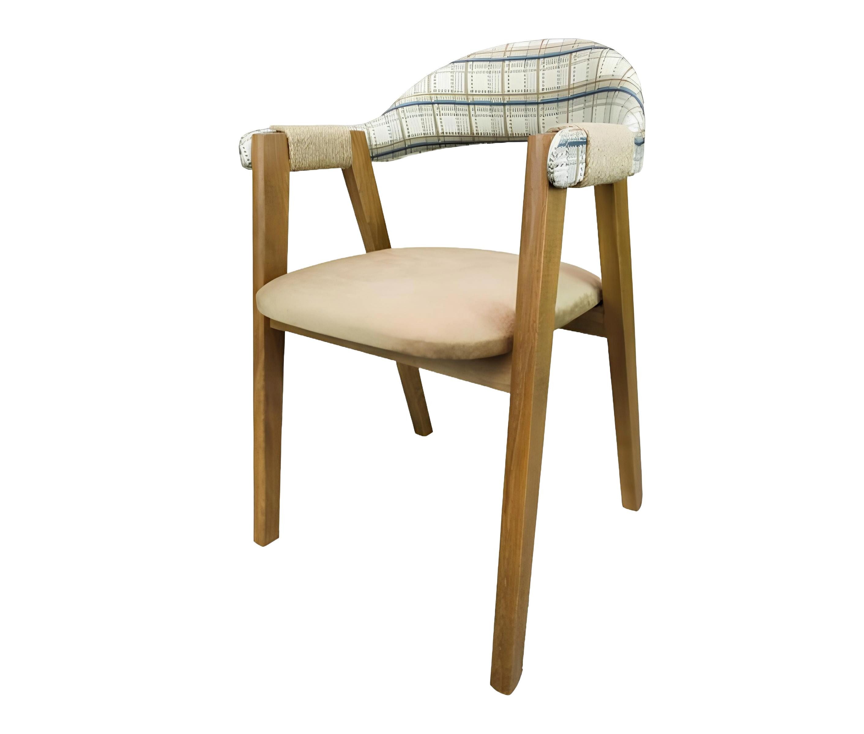 Xlmoebel Armlehnstuhl Stuhl für das Esszimmer aus Holz in Vintage-Braun mit Lehne, Hergestellt in Europa