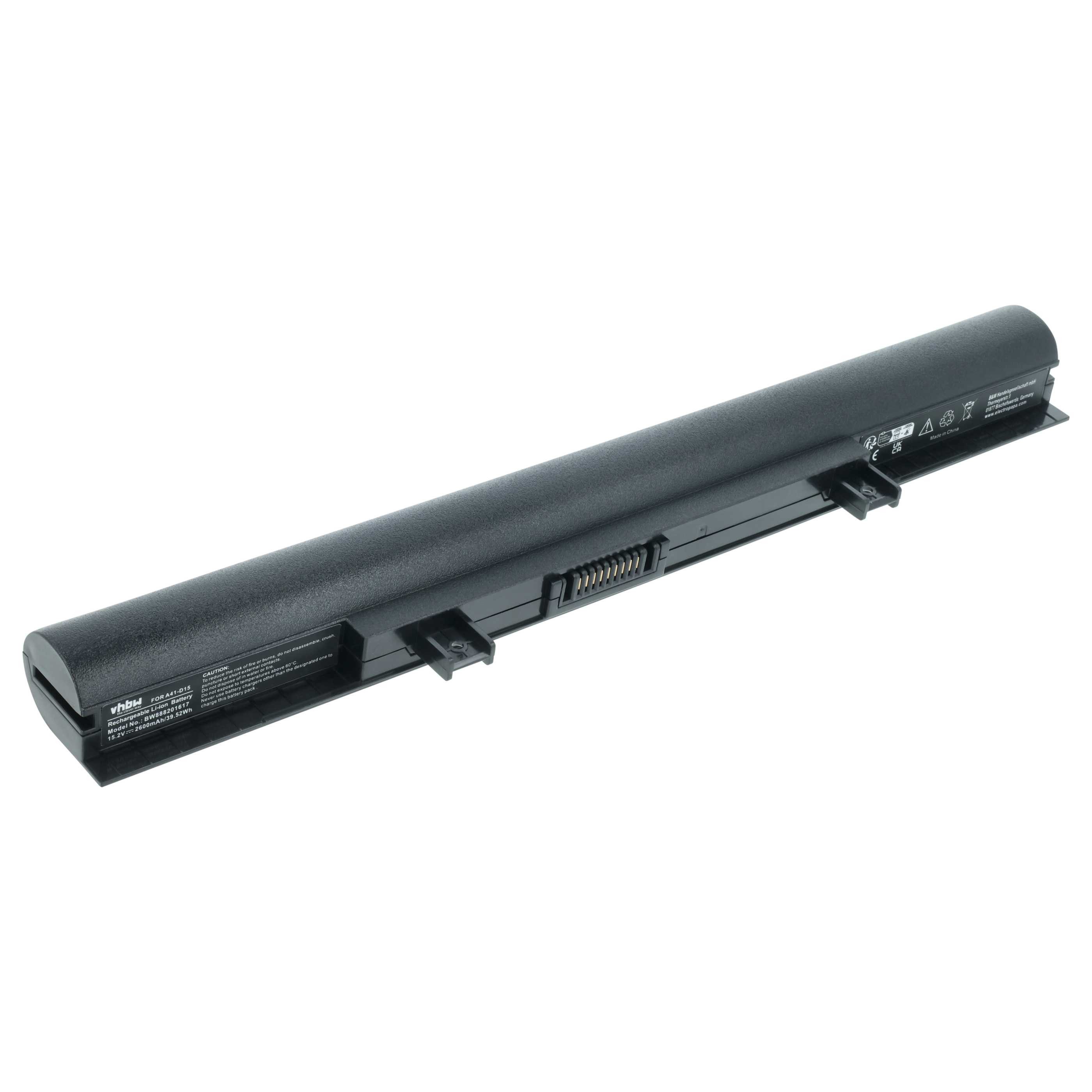 vhbw Akku Ersatz für Medion A31-D15, A32-D15, A41-D15, A42-D15 für Notebook Laptop-Akku Akku Li-Ion 2600 mAh (15,2 V, 1 St), Leistungsfähiger Austausch-Akku für Notebook, Wiederaufladbar, Jede