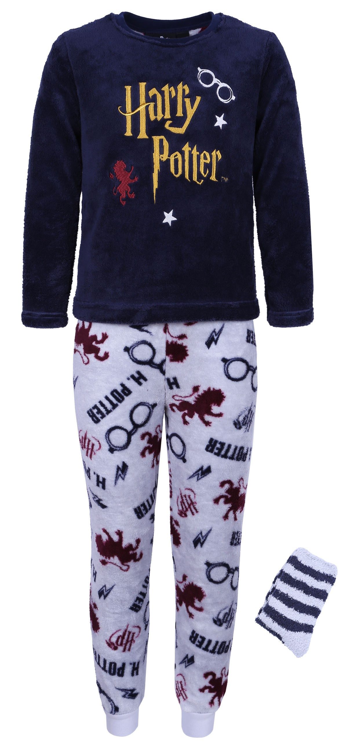 Sarcia.eu Schlafanzug Dunkelblau-grauer Pyjama + Носки HARRY POTTER 5-6 Jahre