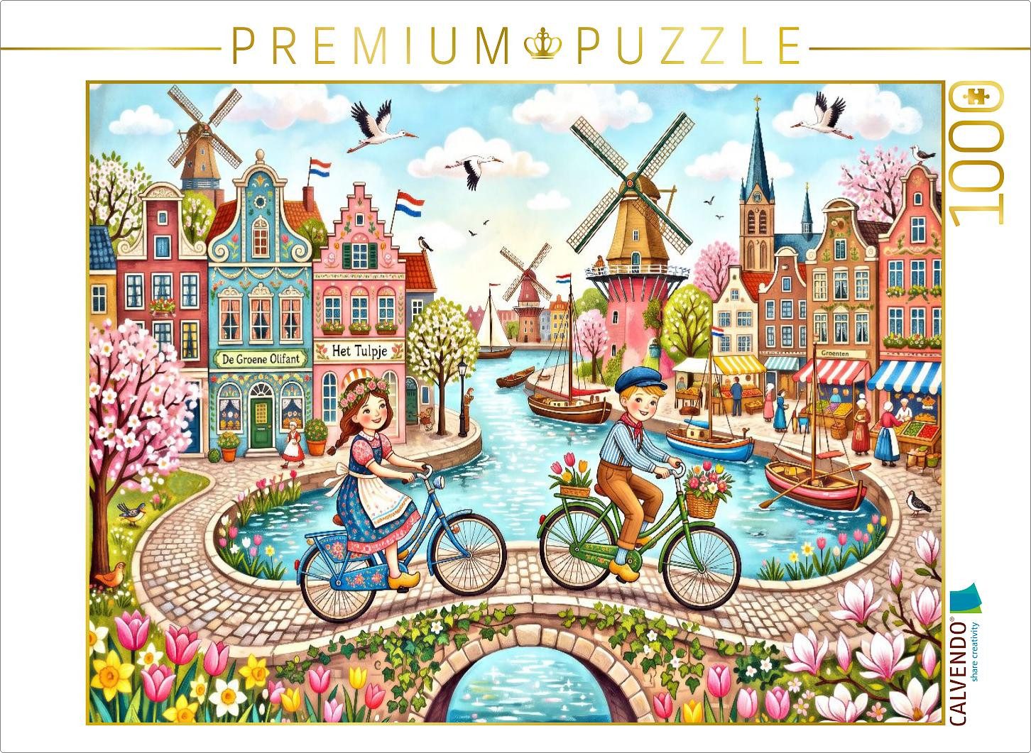 CALVENDO Puzzle CALVENDO Puzzle Mit dem Rad durch die Stadt, 1000 Teile Lege-Größe 64, 1000 Puzzleteile