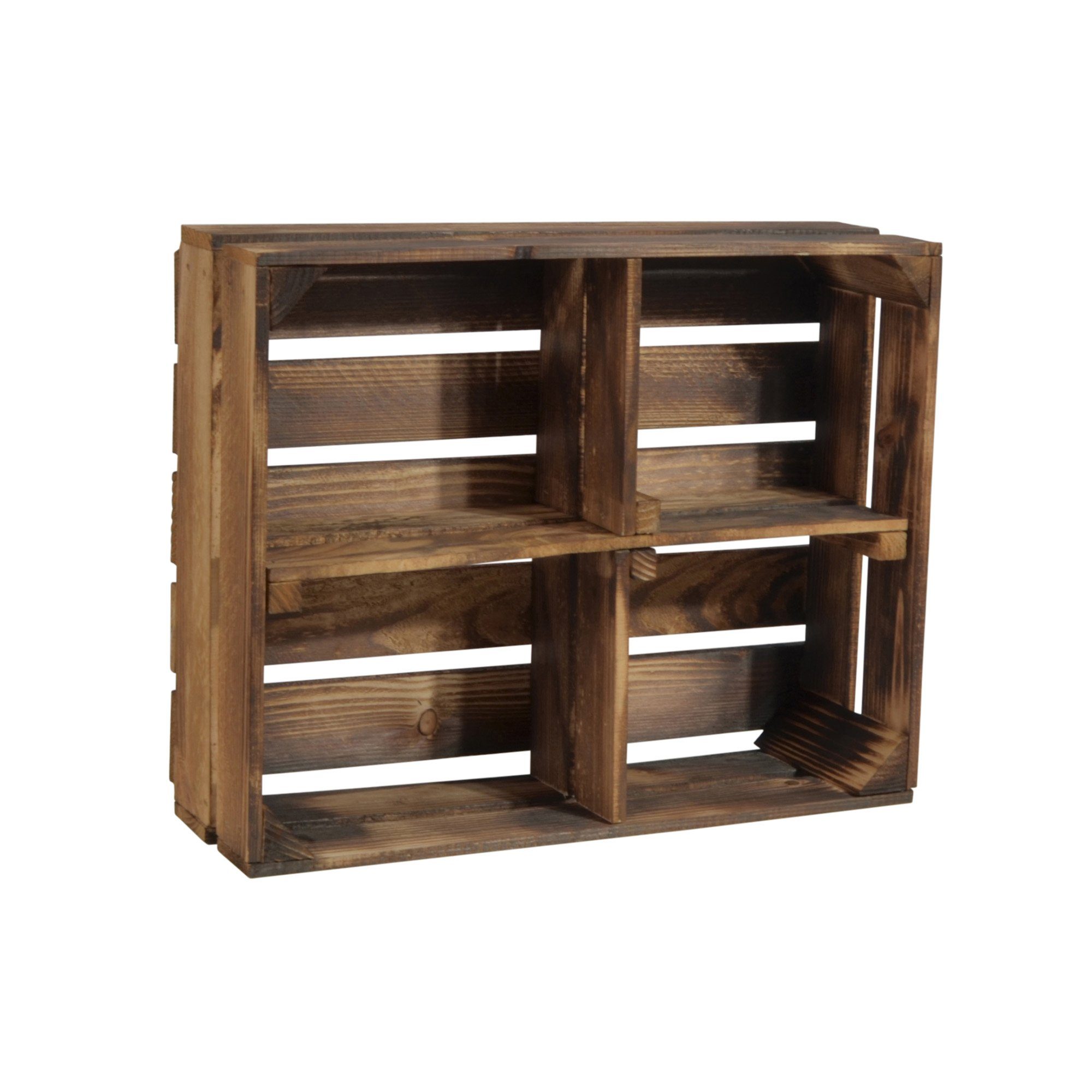 CHICCIE Holzkiste Holzregal Schmalhanz 50x40x15cm - Geflammt + Regal (1 St)