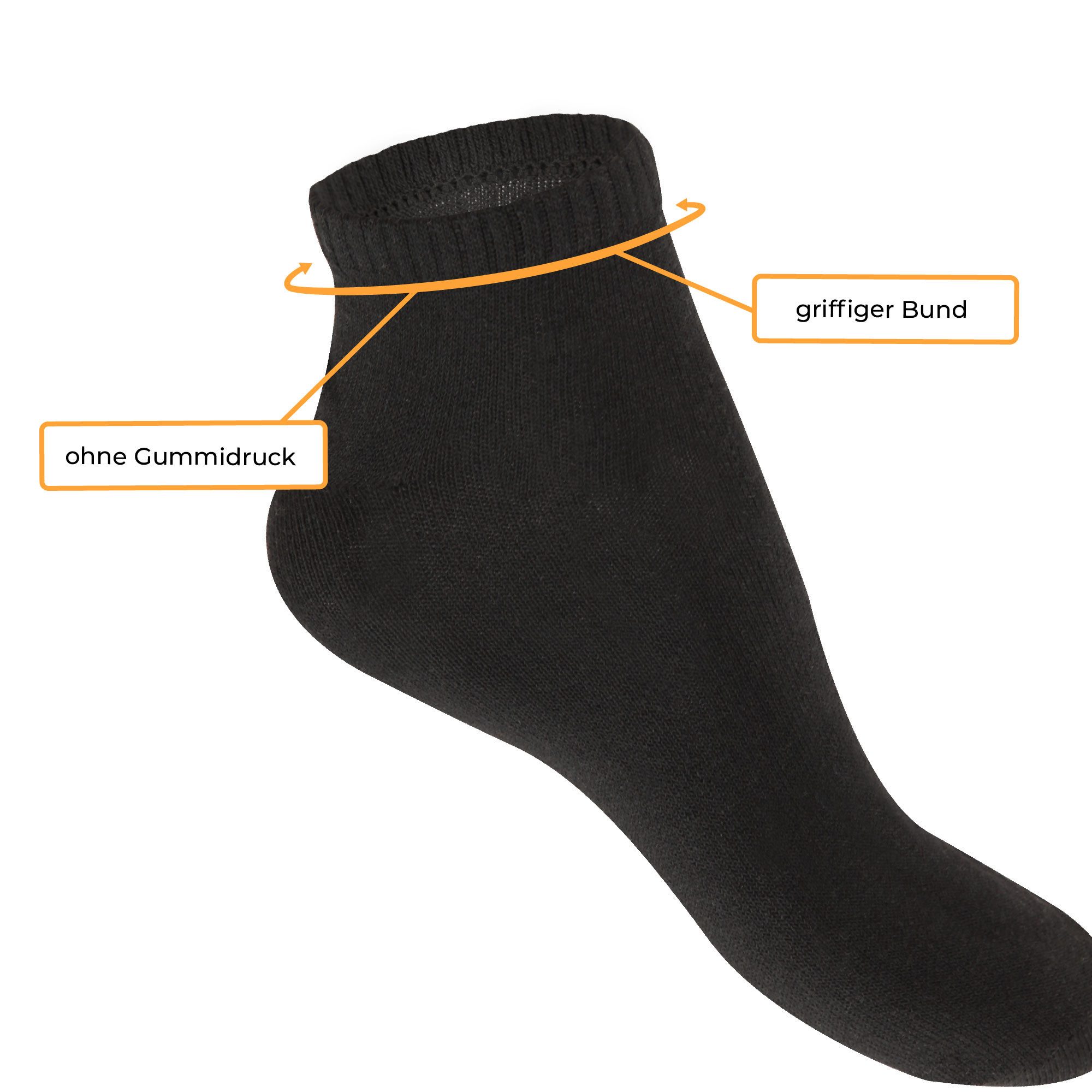 hemmy Fashion Sneakersocken Herrensocken Basic Socken (20-Paar, 20 Paar) Sneaker - Kurz Socken "Schwarz" hoher Baumwollanteil – Bild 3 von 5