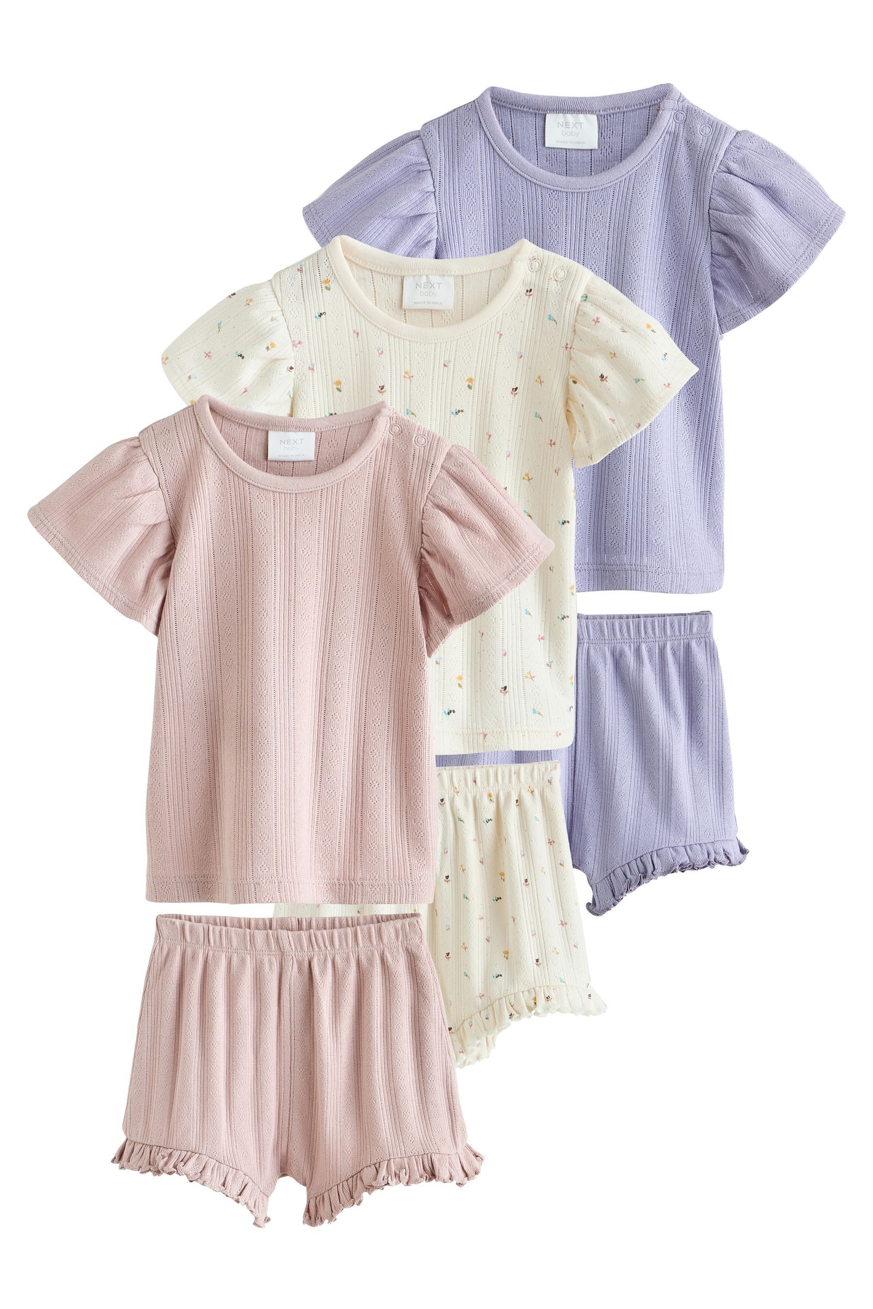 Shirt & Shorts Baby Kurzarm-Oberteil und Shorts, 6-teiliges Set