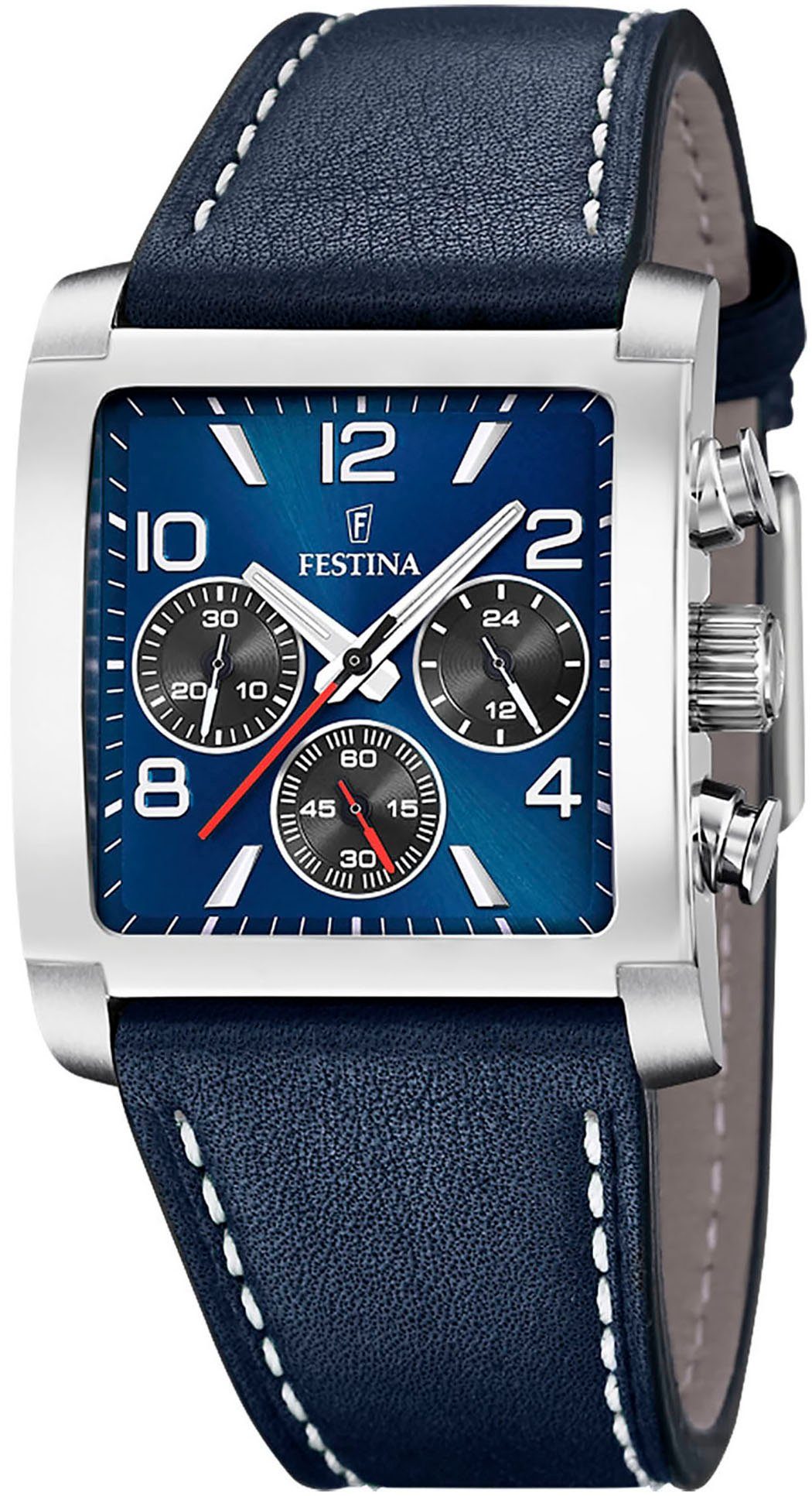 Festina Chronograph On The Square, Armbanduhr, Quarzuhr, Herrenuhr, Stoppfunktion