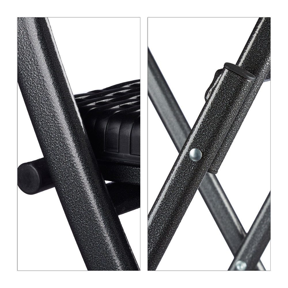 relaxdays Barhocker 2 Barstühle klappbar BASTIAN - schwarz