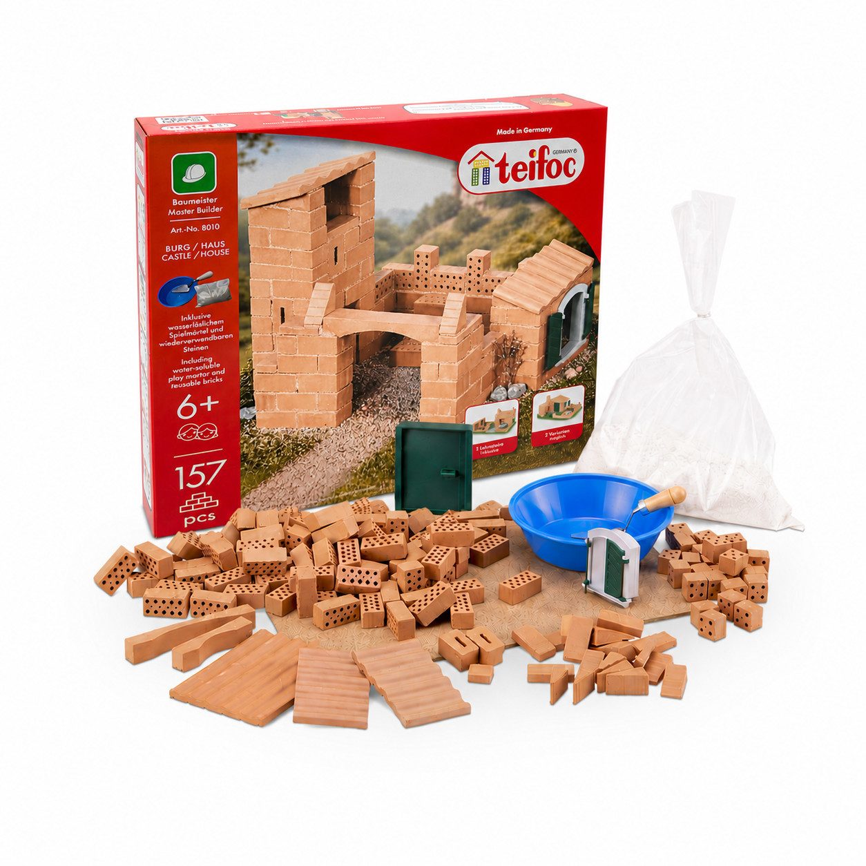 teifoc Burg / Haus Steinbaukasten, (Lernspielzeug, 150 St., Bastelset), Kreativspielzeug, Made in Germany