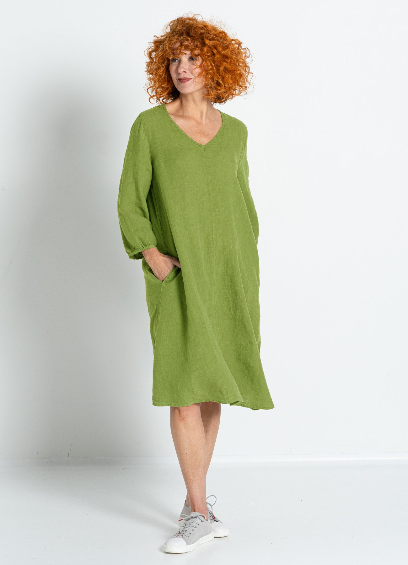 Heidekönigin A-Linien-Kleid Leinenkleid A-Line