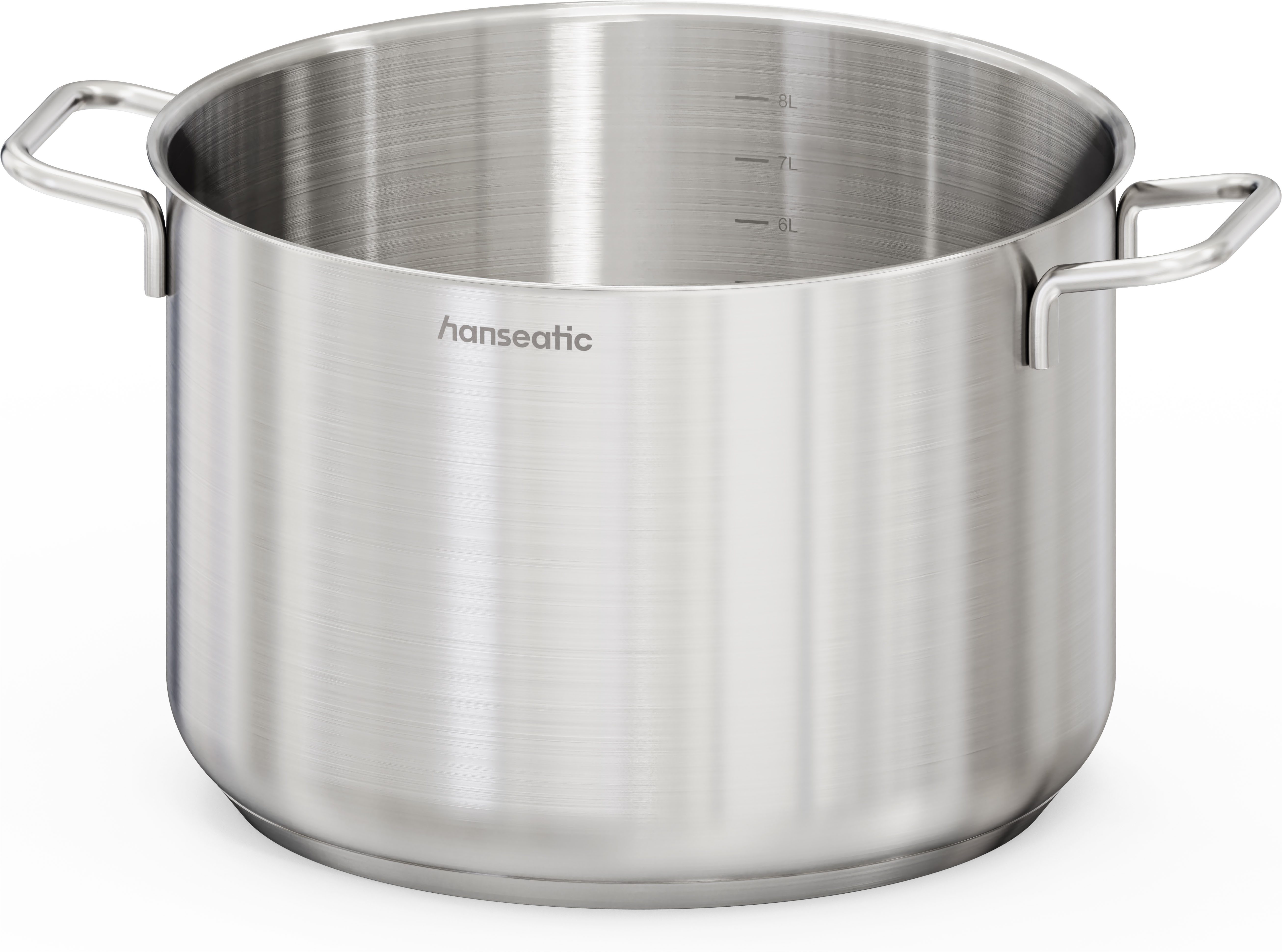 Hanseatic Kochtopf BASIC, Fassungsvermögen 9,5 l, Edelstahl 18/10 (1-tlg), für alle Herdarten geeignet, unbeschichtet