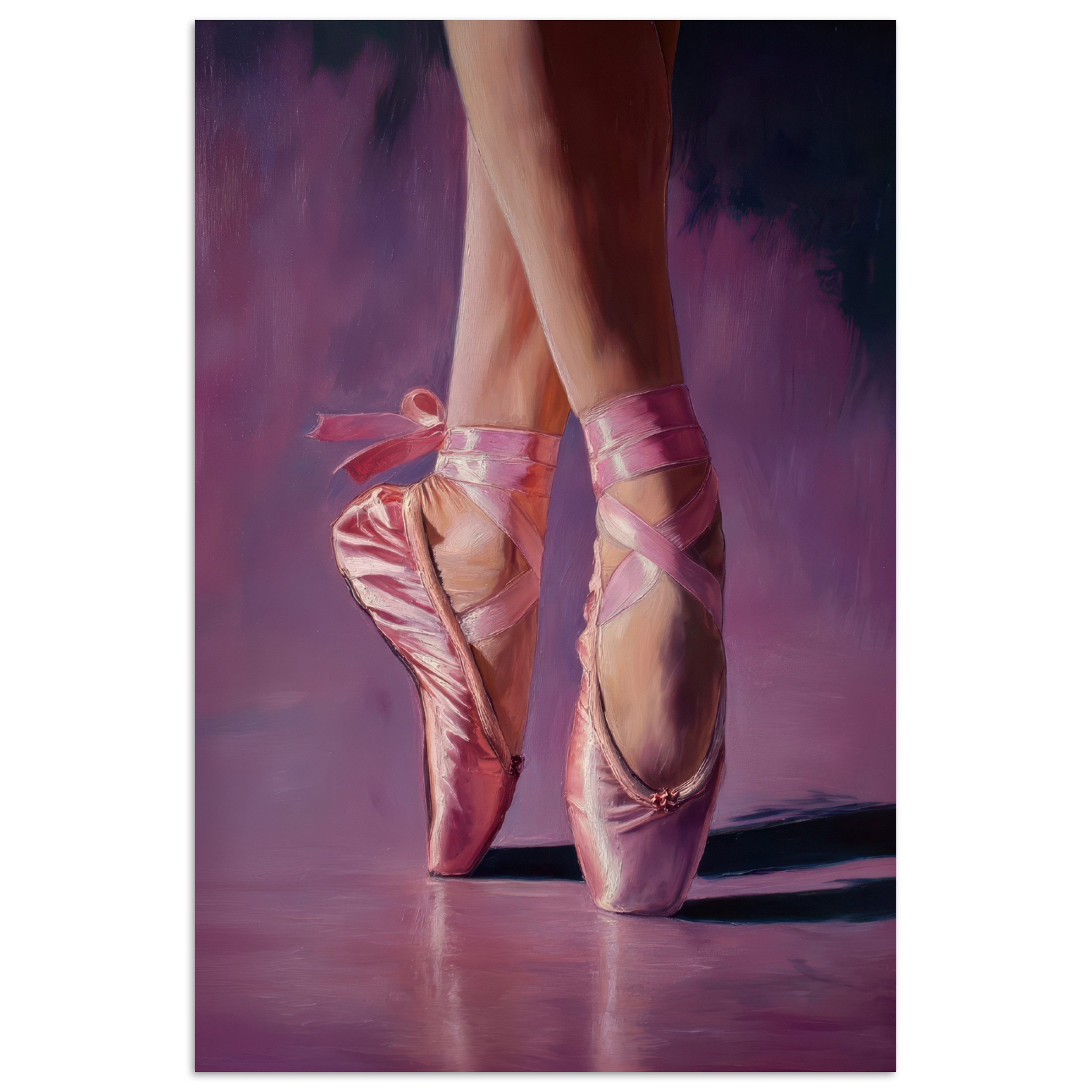 MuchoWow Poster Spitzenschuhe - Lila - Kontrast, (1 St), Poster ohne Rahmen, Wandbild, Wandposter, 20x30 cm