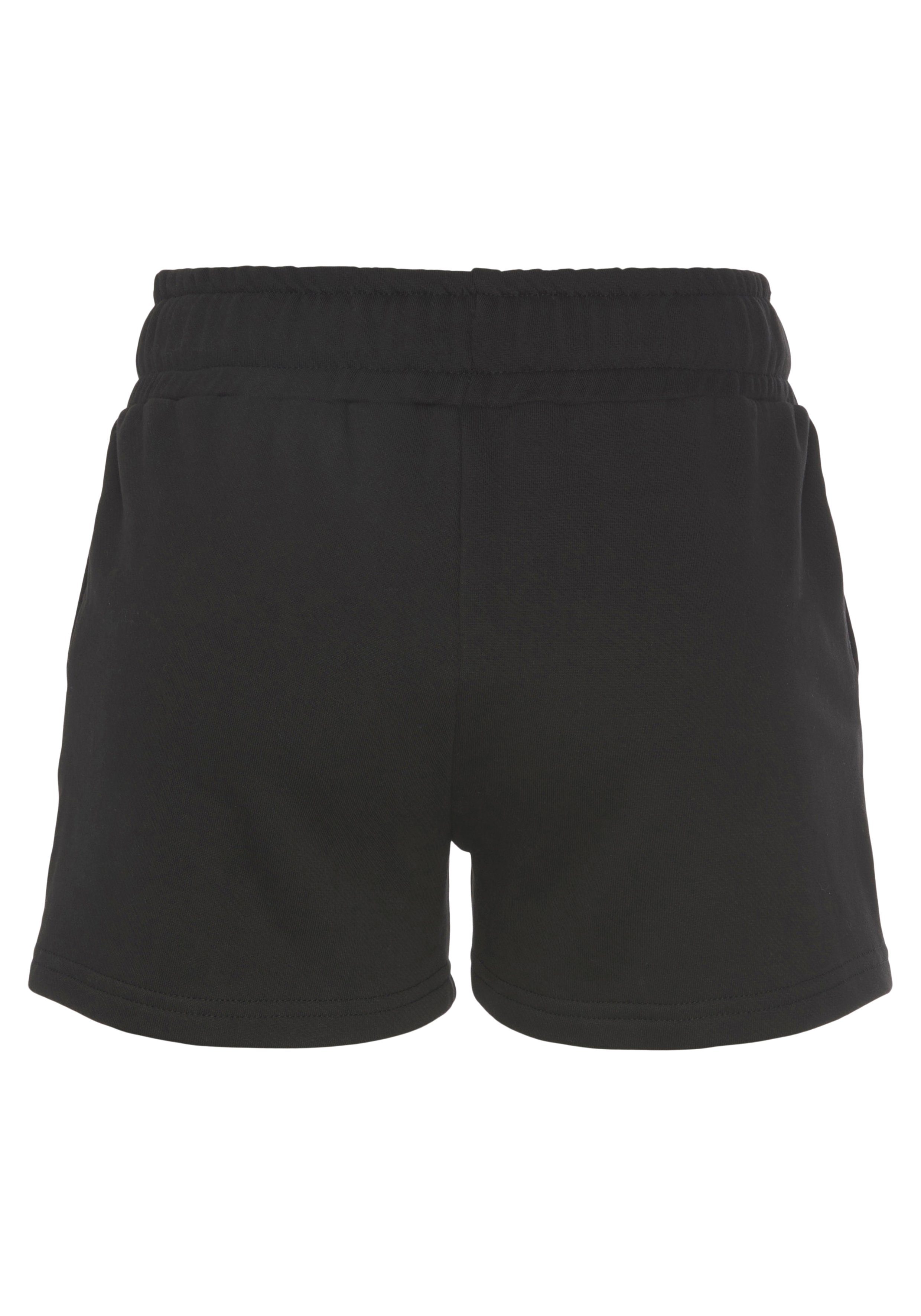 LASCANA aus Sweatshorts Loungeanzug organischer Baumwolle, schwarz