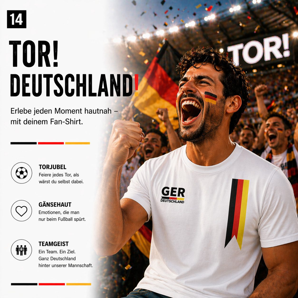 TK Gruppe Fußballtrikot Deutschland WM 2026 T-Shirt - Fußball Weltmeisterschaft Trikot (Packung)