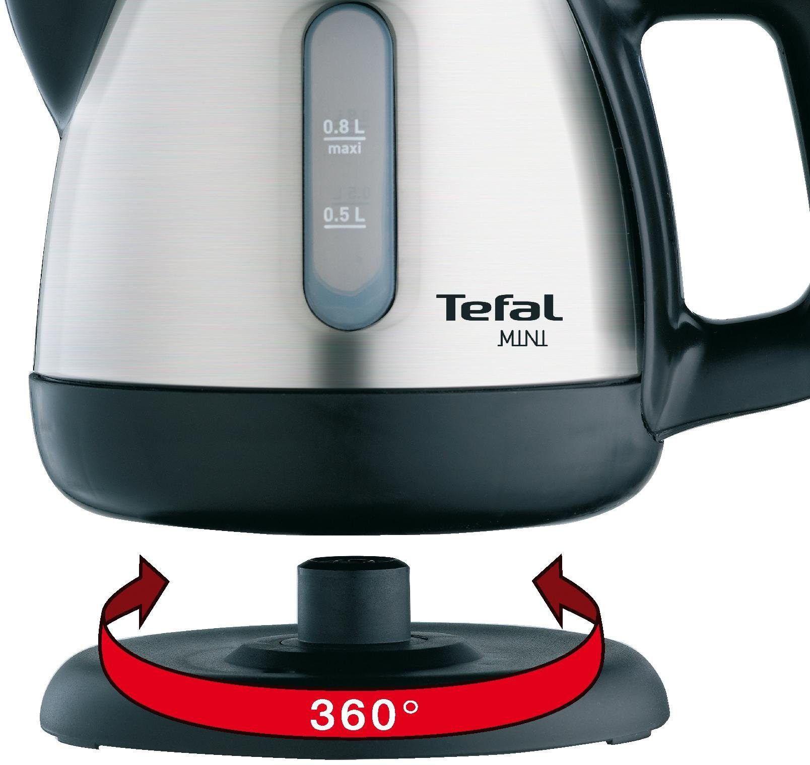 Tefal Wasserkocher BI8125, 0,8 l, 2200 W, Kabellos, 360° Sockel, Trockengeh- / Überhitzungsschutz