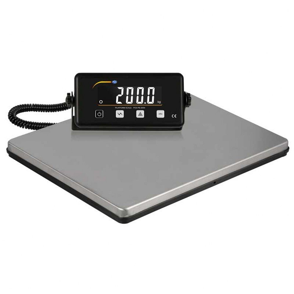 Präzisionswaage PCE-PB 200N Plattformwaage max. 200 kg, LC-Display, Wiegefläche groß