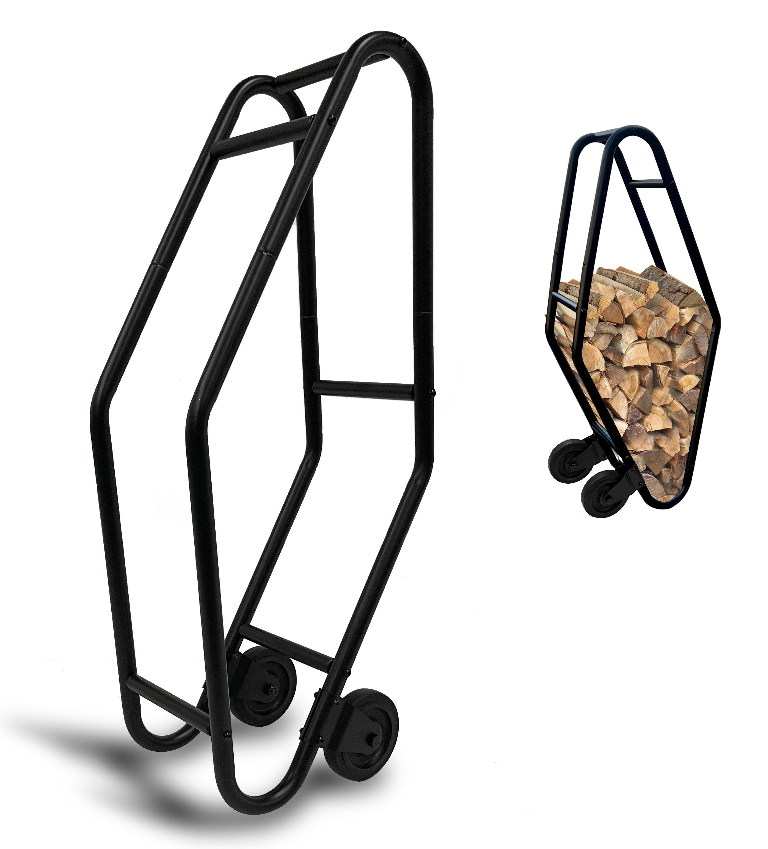 Quick Star Kaminholzregal Rollbarer Müllsackständer mit 4 Rollen, BxTxH:40x40x100 cm, Mit 4 Rollen