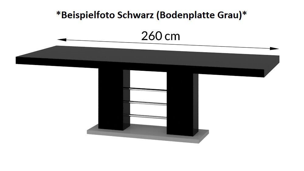 cm 260 Hochglanz Grau Esstisch Anthrazit / designimpex Design 160 bis HE-111 ausziehbar