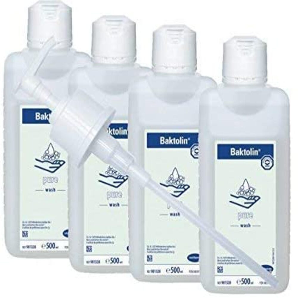 HARTMANN Hautpflegegel Baktolin pure Waschlotion 4 x 500 ml mit Dosierpumpe