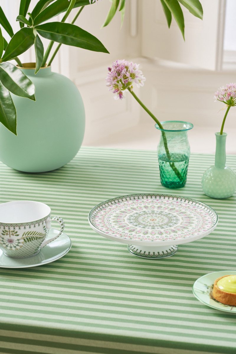 PiP Studio Servierplatte Lily&Lotus Moon Delight Light Green Kuchenplatte 21cm, Porzellan, (Platten)