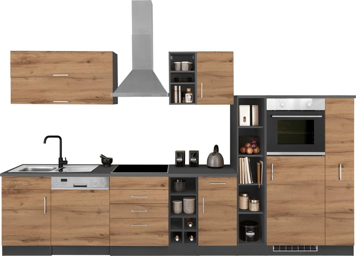 HELD MÖBEL Küchenzeile »Colmar«, mit E-Geräten, Breite 360 cm-HomeTrends