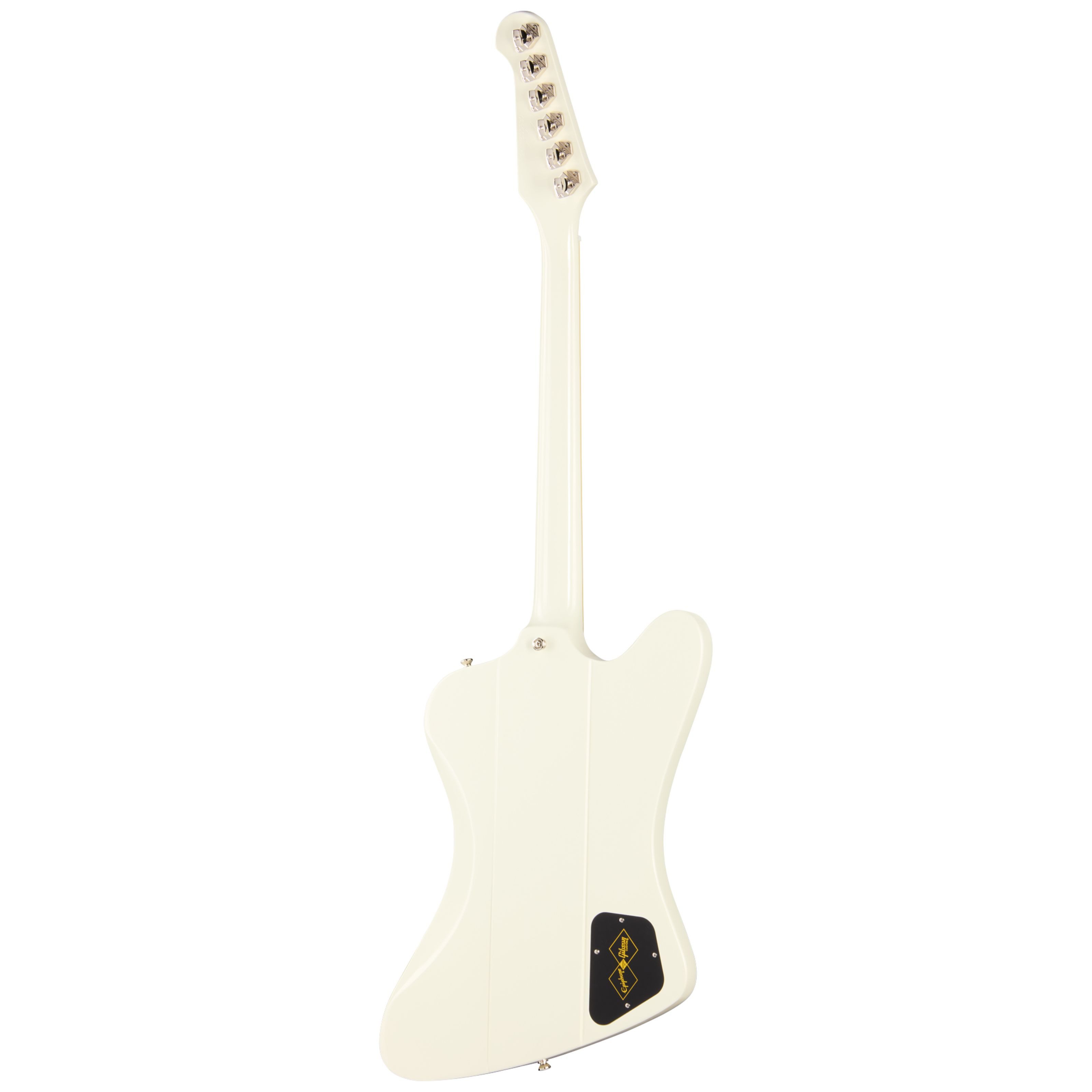 Epiphone E-Gitarre, 1963 Firebird V Maestro Vibrola Reissue Lefthand Polaris White -