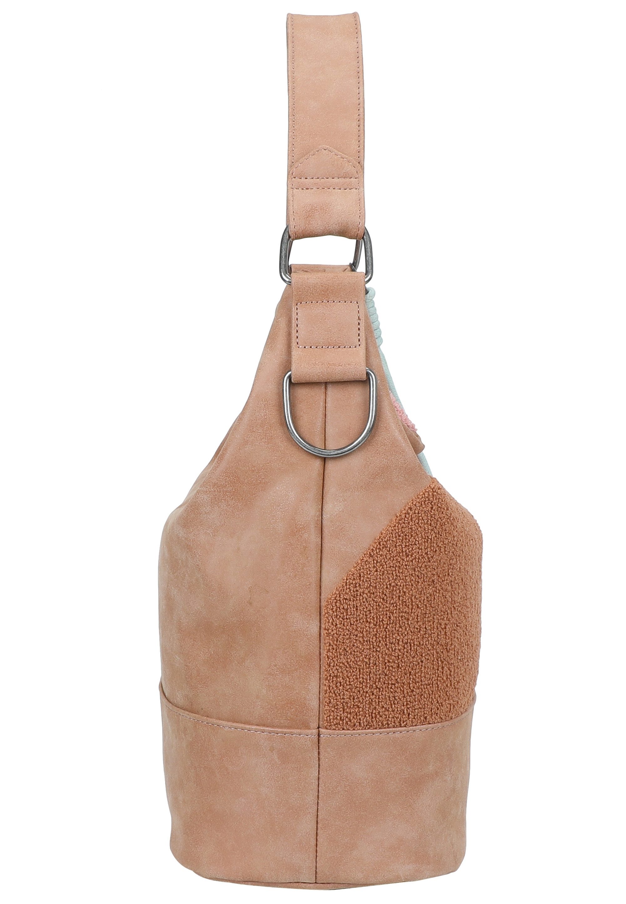 Fritzi aus Preußen Schultertasche Olga Limited Happy Flocked Jive Soft Berry, mit moderner Flockung