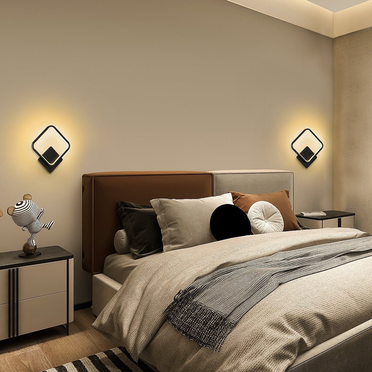 oyajia Wandleuchte 16W LED nordischen Wandleuchte integriert, für Wandbeleuchtung Küche im Stil, LED Schlafzimmer Wandleuchte Warmweiß, Wohnzimmer 2 Flur Wandleuchte Stück fest Innen