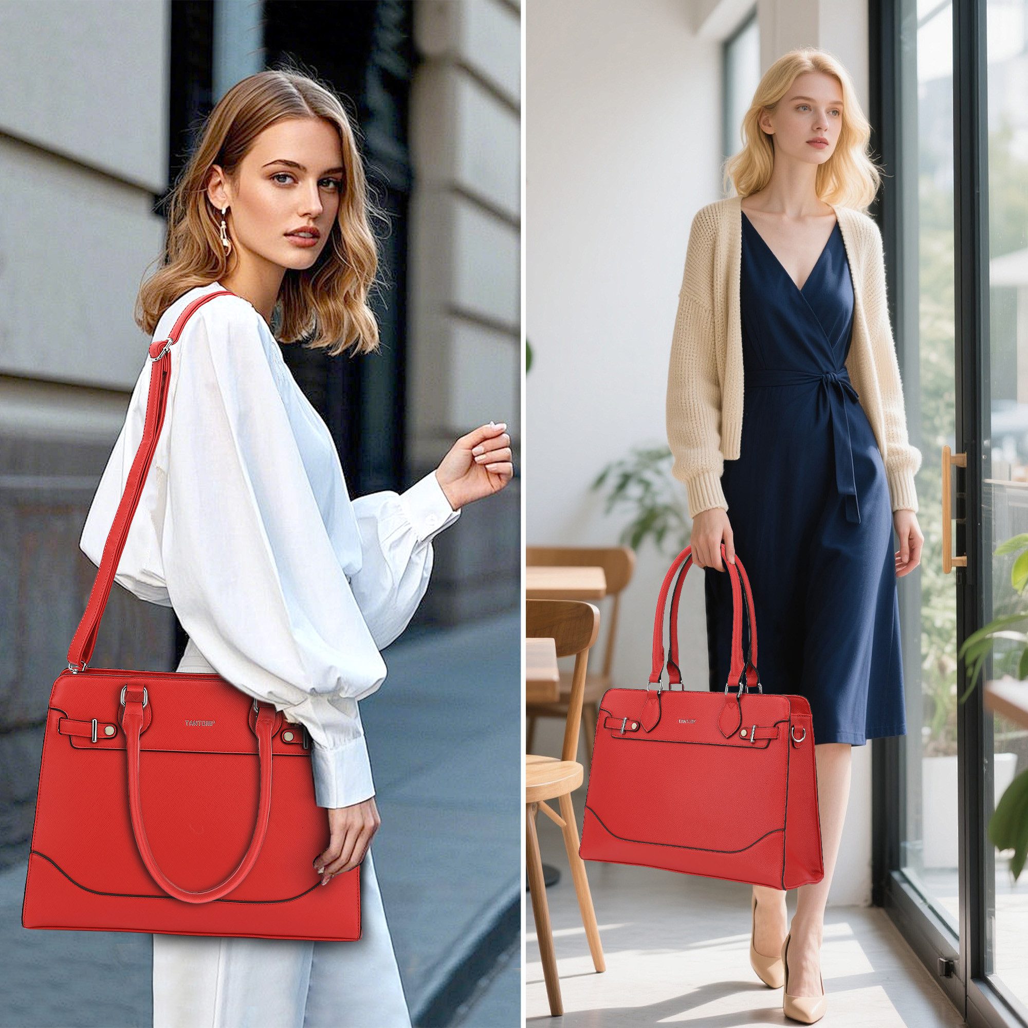 TAN.TOMI Aktentasche Damen Große Business Handtasche Schultertasche Arbeit Schule, Multi-tasche Beuteltote Hobo Tragetasche für Büro Arbeit Schule